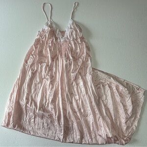 Vintage Linda Lingerie Satiny Nylon Maxi Length Slip Dress Size Medium